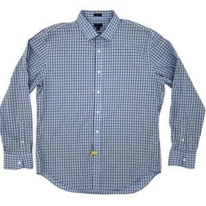 J.Crew Men’s XL‎ Slim Flex Wrinkle-Free Shirt – Blue Grid Plaid Button Down